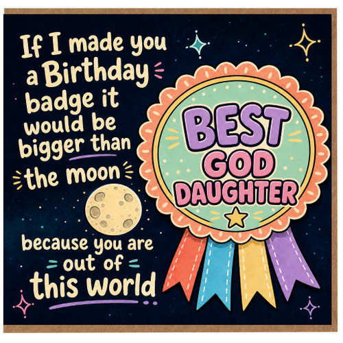 God Daughter Birthday Card, Out of This World Birthday Card