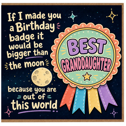 Granddaughter Birthday Card, Best Granddaughter Out of This World Card