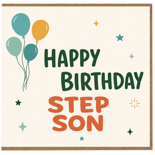 Step Son Birthday Card, Happy Birthday Step Son Card