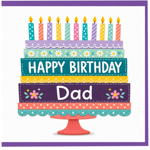 Dad Birthday Card, Happy Birthday Cake Design