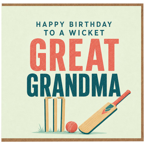 Great Grandma Birthday Card, Cricket Themed Happy Birthday Card for Grandma
