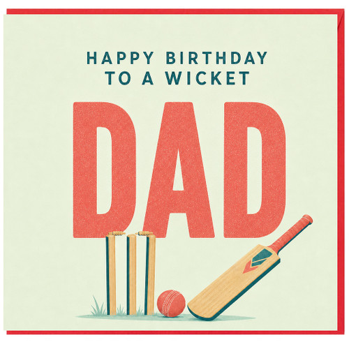 Dad Birthday Card, Happy Birthday to a Wicket Cricket Card