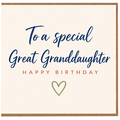 Great Granddaughter Happy Birthday Card