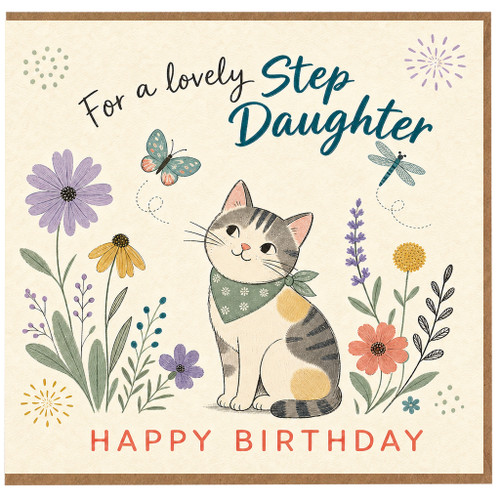 Step Daughter Birthday Card, For a Lovely Step Daughter Happy Birthday Card