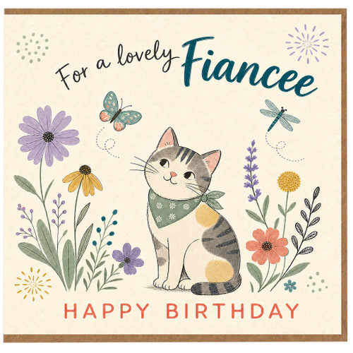 Fiancee Birthday Card, For a Lovely Fiancee Happy Birthday Card