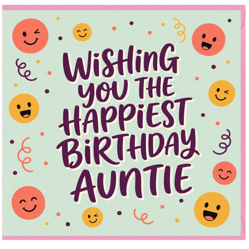 Auntie Birthday Card, Wishing You The Happiest Birthday Auntie Card