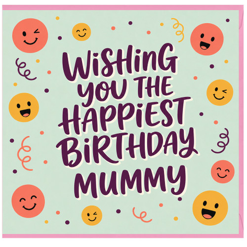 Mummy Birthday Card, Wishing You The Happiest Birthday Mummy