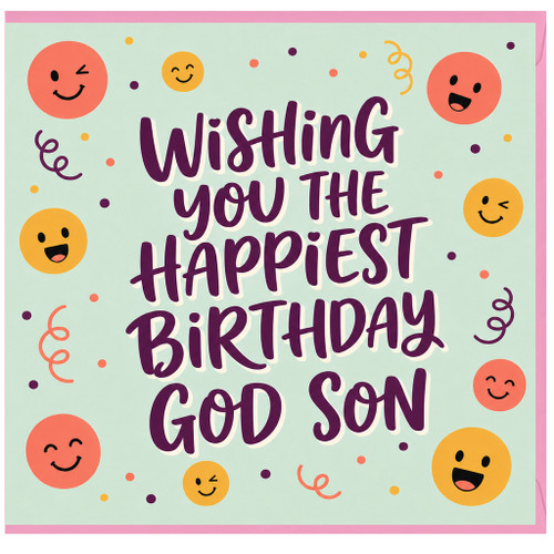 God Son Birthday Card, Wishing You the Happiest Birthday