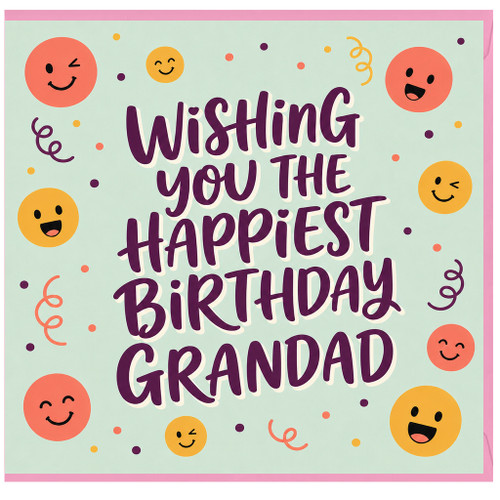 Grandad Birthday Card, Wishing You the Happiest Birthday Grandad