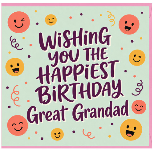 Great Grandad Birthday Card, Wishing You The Happiest Birthday