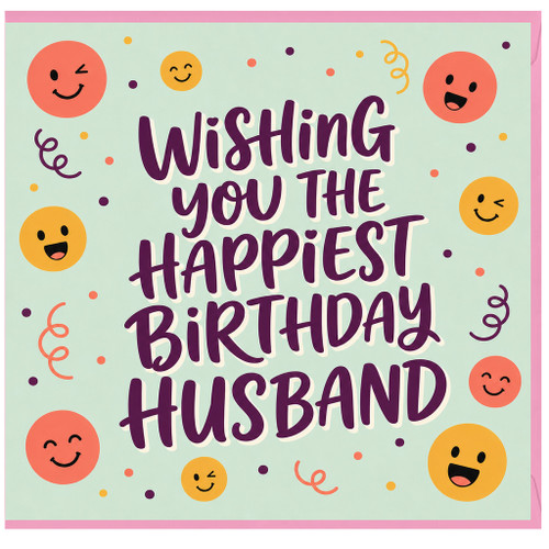 Husband Birthday Card, Wishing You The Happiest Birthday