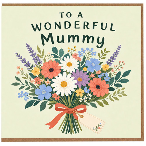 Mummy Greeting Card, To a Wonderful Mummy Floral Card