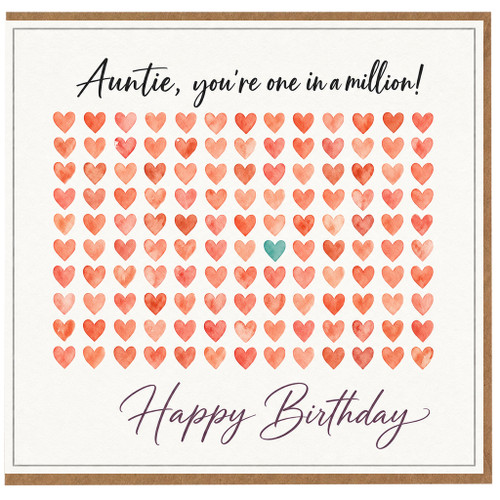 Auntie Birthday Card, You're One in a Million, Happy Birthday Card