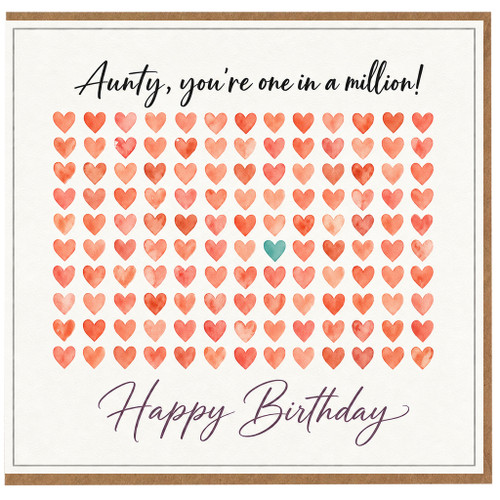 Aunty Birthday Card, You're One in a Million Happy Birthday Card