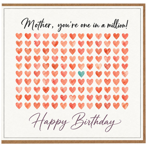 Mother Birthday Card, Mum You’re One in a Million Happy Birthday Card