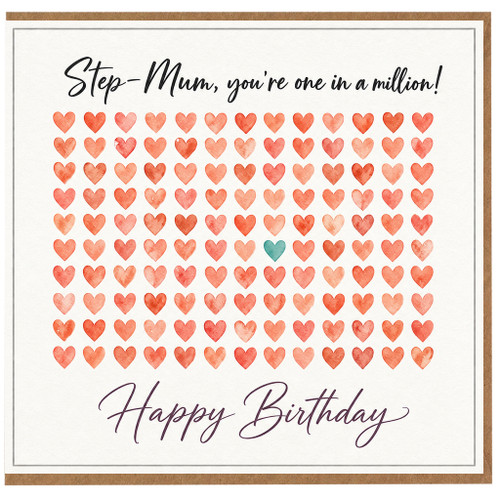 Step Mum Birthday Card, You're One in a Million Happy Birthday Card