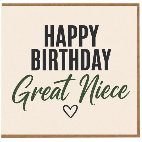Great Niece Birthday Card, Happy Birthday Card for Great Niece