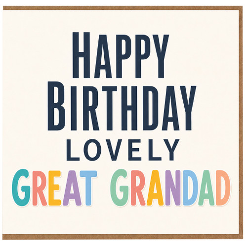 Great Grandad Birthday Card, Happy Birthday Lovely Great Grandad Card