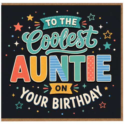 Auntie Birthday Card, To the Coolest Auntie on Your Birthday