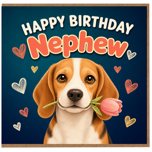Nephew Birthday Card, Cute Puppy Birthday Card