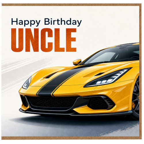 Uncle Birthday Card, Happy Birthday Uncle Sports Car Design