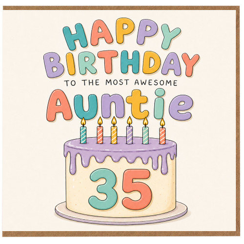 35th Birthday Card for Auntie, To the Most Awesome Auntie