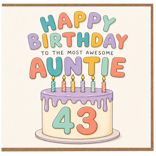 Auntie 43rd Birthday Card