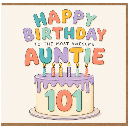 101st Birthday Card for Auntie, Happy Birthday to the Most Awesome Auntie Card