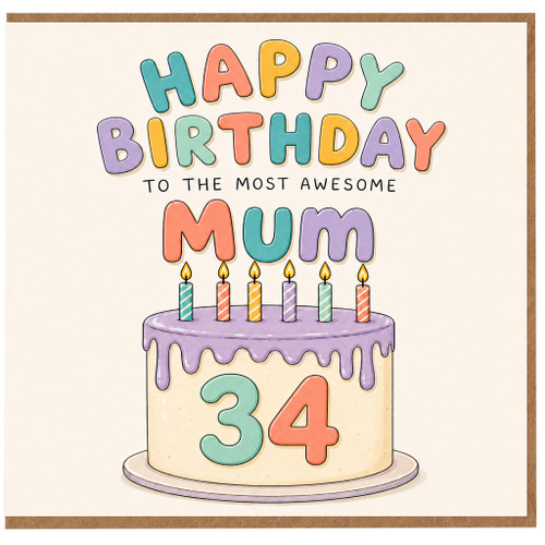 Mum 34th Birthday Card