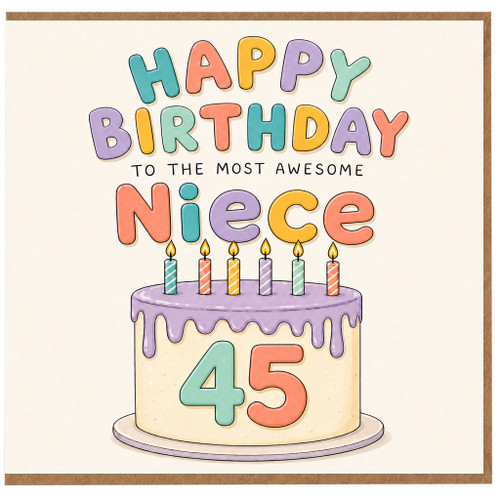 45th Birthday Card for Niece