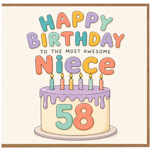 Niece 58th Birthday Card