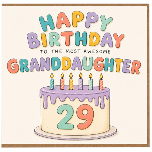 29th Birthday Card for Granddaughter