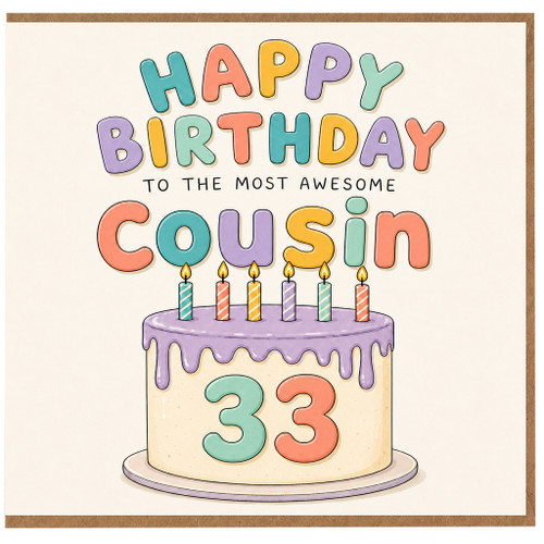 Cousin 33rd Birthday Card