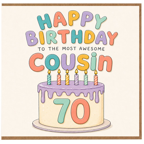 70th Birthday Cousin Card
