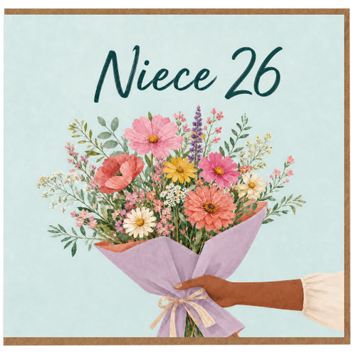 Niece 26th Birthday Card, Floral Bouquet Card