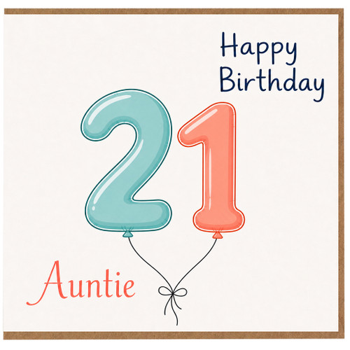 Auntie 21st Birthday Card