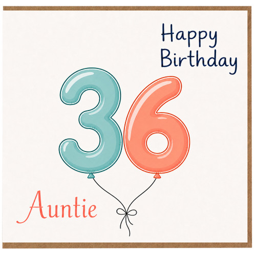 Auntie 36th Birthday Card