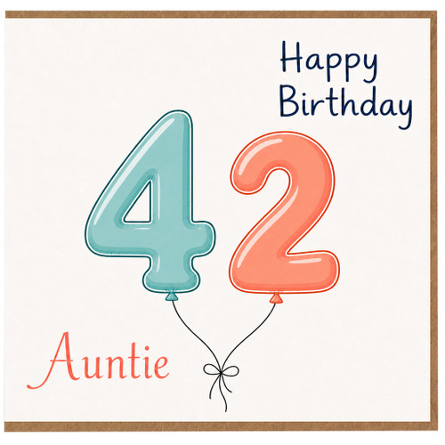 42nd Birthday Auntie Card