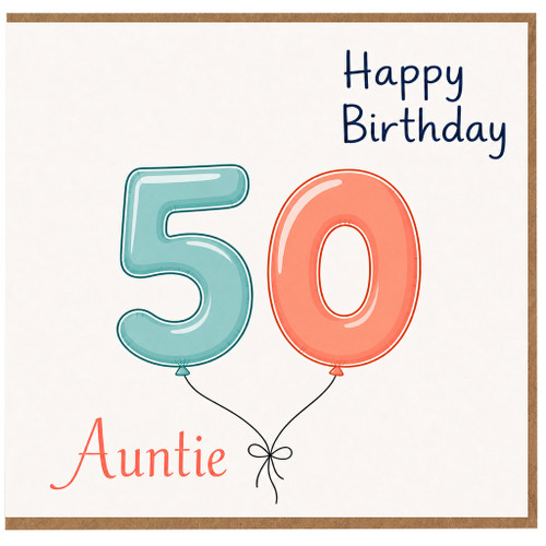 50th Birthday Auntie Card