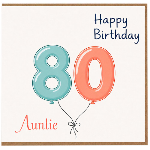 80th Birthday Auntie Card