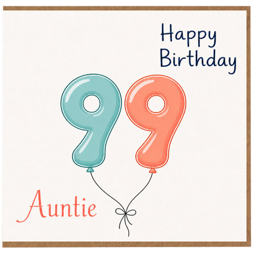 Auntie 99th Birthday Card