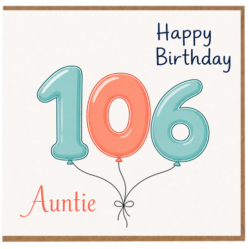 Auntie 106th Birthday Card