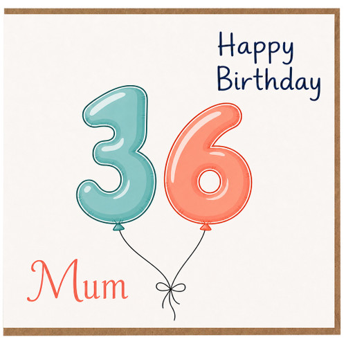 Mum 36th Birthday Card