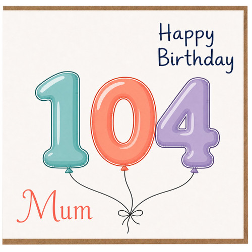 Mum 104th Birthday Card