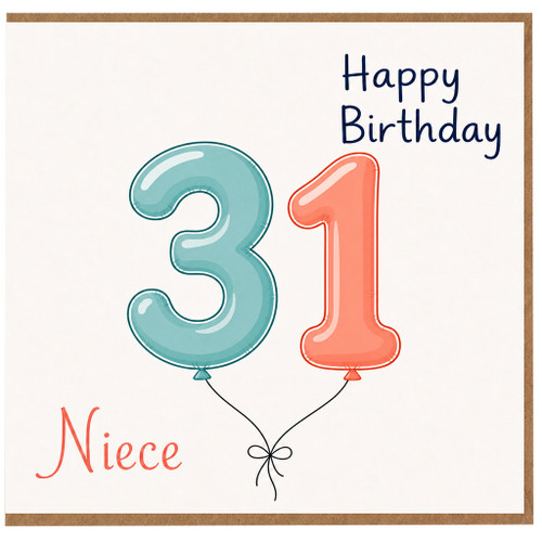 Niece 31st Birthday Card