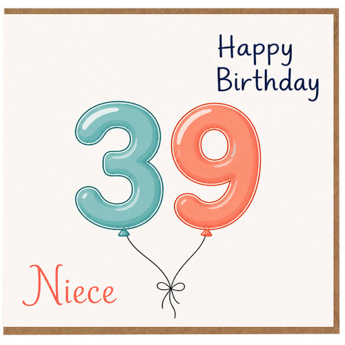 Niece 39th Birthday Card