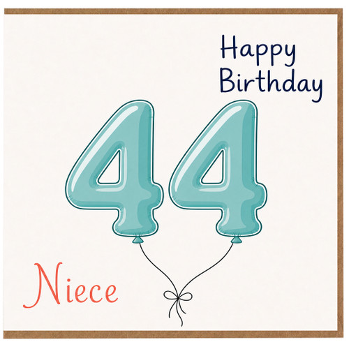 Niece 44th Birthday Card, Happy Birthday 44 Today Card