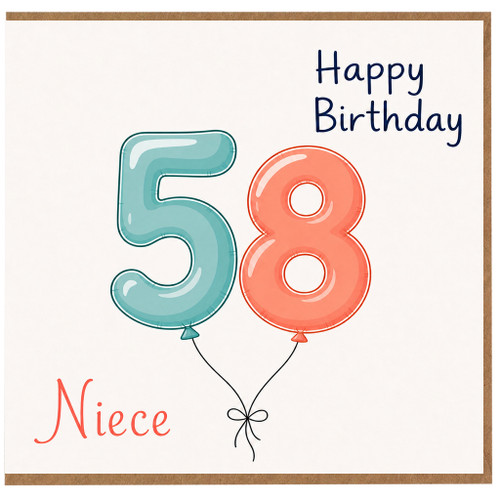 Niece 58th Birthday Card