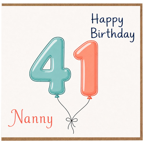 Nanny 41st Birthday Card