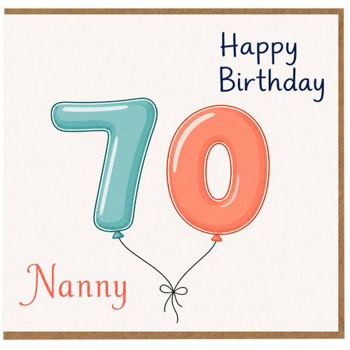 Nanny 70th Birthday Card